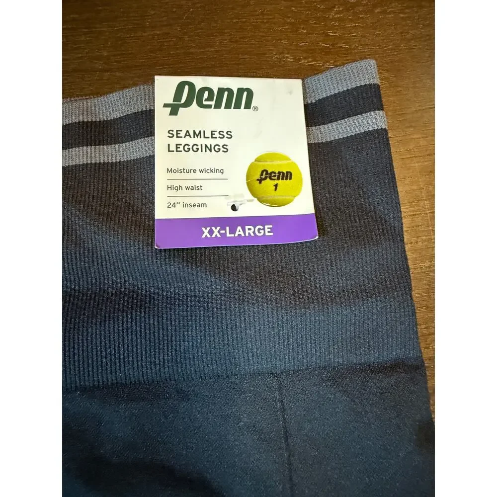 NWT Penn High Waist Tennis Leggings Black XXL Seamless Moisture Wicking